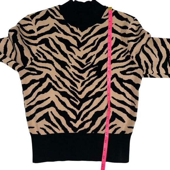 A.L.C. Lola Black & Tan Tiger Print Knit Sweater Size Small - Picture 16 of 16